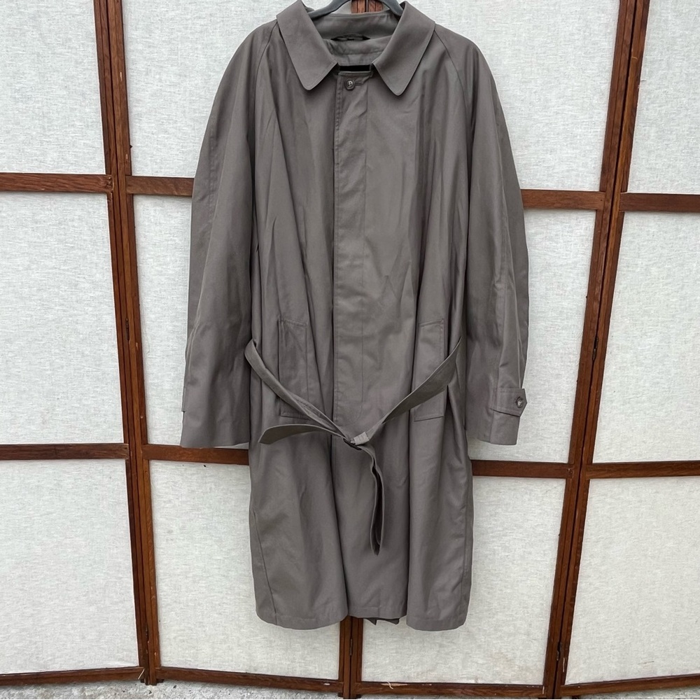 Lauren Ralph Lauren Men's Taupe Khaki Belted Trench Coat Wool Liner - 48L